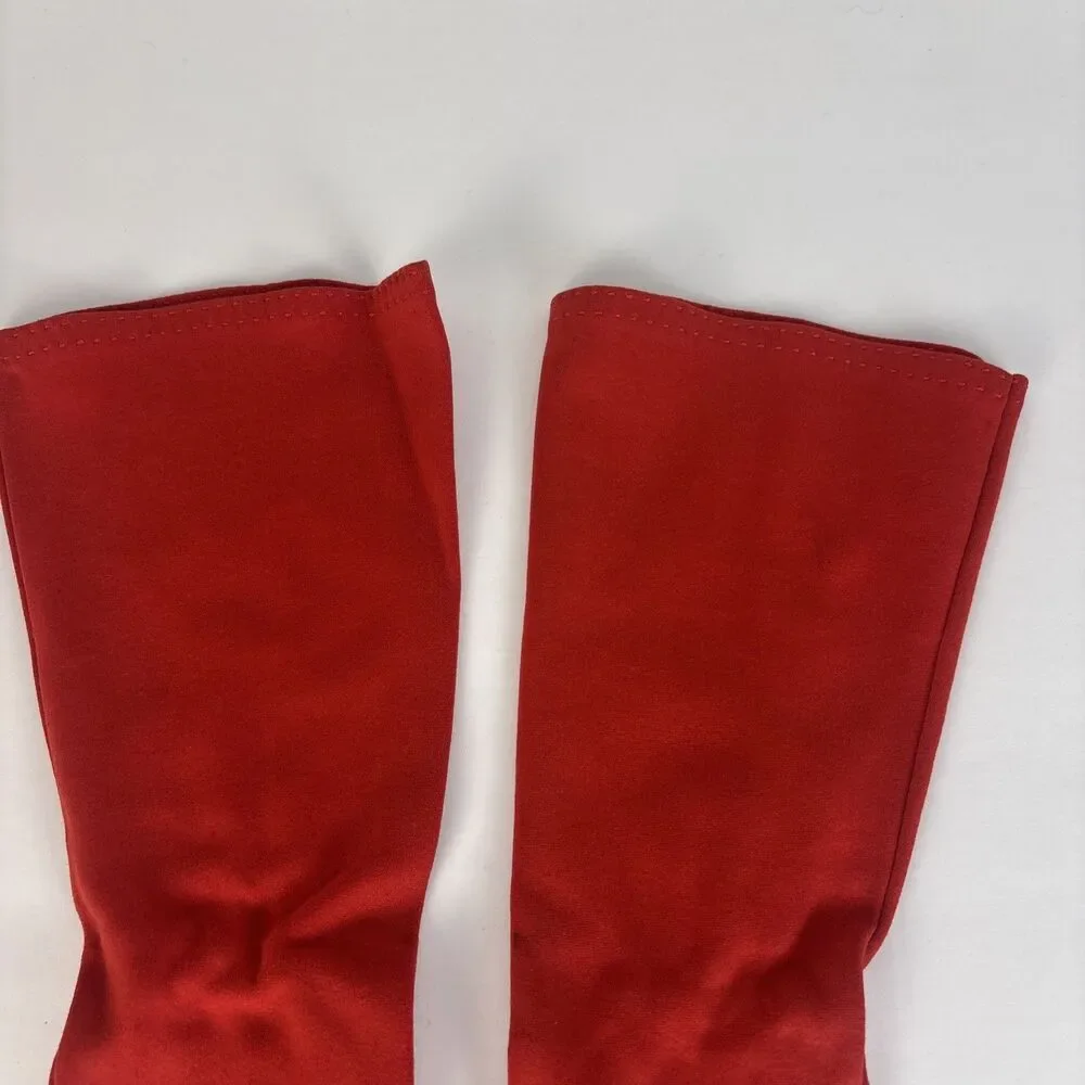 VTG Crescendoe Red Gloves Size 7 1/2 (7.5) Long Opera